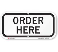 SmartSign Letrero "Order Here" | Aluminio de 6 x 12 pulgadas
