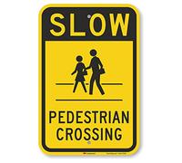 SmartSign Letrero "Slow - Peatón Crossing" | 30,5 x 45,7 cm, aluminio reflectante de grado de ingeniero 3M