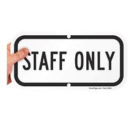 SmartSign Letrero "Staff Only" | Aluminio de 6 x 12 pulgadas