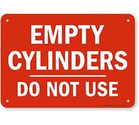 SmartSign S-2041"Empty Cylinders Do Not Use" Señal | Aluminio de 7" x 10"