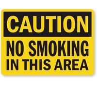 Smartsign S-9533-PL-10 - Señal de plástico con texto en inglés"Caution - No Smoking In This Area", 17,8 cm de largo, 25,4 cm de ancho, 1,27 cm de altura