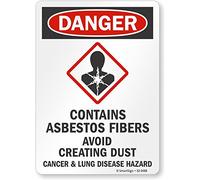 Smartsign S2-0488-EU-14"Danger - Contiene etiqueta de vinilo de asbestos, riesgo de cáncer, 14 pulgadas de largo, 10 pulgadas de ancho, 0.5 pulgadas de altura