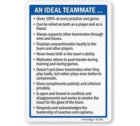 Smartsign S2-1292-PL-Señal de plástico con texto en inglés"Habits of an Ideal Teammate"
