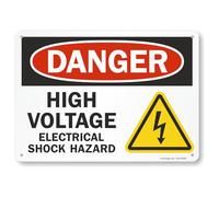 SmartSign Señal "Danger - High Voltage, Electrical Shock Hazard" | Aluminio de 10 x 14 pulgadas