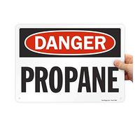 SmartSign Señal de seguridad de aluminio OSHA, leyenda "Danger: Propane", 10 pulgadas de alto x 14 pulgadas de ancho, negro/rojo sobre blanco