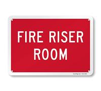 SmartSign - Señal de seguridad, leyenda "Fire Riser Room", color blanco sobre rojo, 7" x 10", blanco/rojo, 1