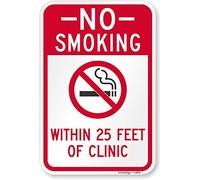 SmartSign Señal "No Smoking Within 8 Feet of Any Door Or Window"