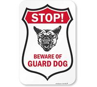 SmartSign Señal "Stop - Beware of Guard Dog" de aluminio de 12" x 18"