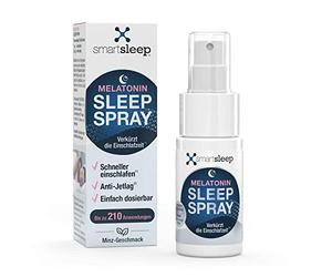 smartsleep® SLEEP SPRAY I [0,5 mg, 30 ml] - Spray para dormir de melatonina con sabor a pasiflora y menta, botella de spray de 30 ml con efecto inmediato, fabricado en Alemania