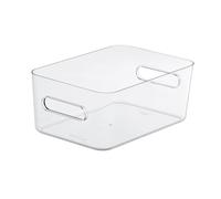 SmartStore - Caja compacta (tamaño Mediano, Acero Inoxidable), Color Transparente