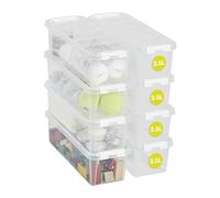 SmartStore Cajas de almacenamiento de plástico de 3.5L con tapas - Juego de 8 - Apilables y encajables - Garantía de 10 Años - Seguras para Alimentos - Cierre con Clips L38 x An14 x Al11cm