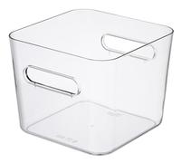 SmartStore Contenedor de almacenamiento cuadrado en L de 4,7 L, transparente, organizador de cocina, baño, oficina, despensa, nevera, contenedor con asas, apto para alimentos y sin BPA, 20 x 20 x 16