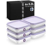 SmartStore Juego de 6 pequeños recipientes de almacenamiento de alimentos de 0,3 L, aptos para refrigerador, congelador y microondas, mini-recipientes sin BPA, reutilizables
