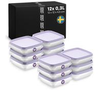 SmartStore Juego de 6 recipientes de almacenamiento de alimentos de 0,3 L, aptos para refrigerador y congelador, recipientes de preparación de comidas sin BPA, reutilizables, aptos para microondas,