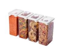 SmartStore Recipientes herméticos transparentes para alimentos secos con tapas, 1,6 L, juego de 4, sin BPA, apto para lavavajillas, contenedores apilables de