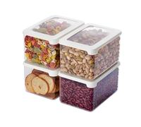 SmartStore Recipientes herméticos transparentes para alimentos secos con tapas, 1,65 L, juego de 4, sin BPA, aptos para lavavajillas, recipientes apilables de