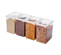 SmartStore Recipientes herméticos transparentes para alimentos secos con tapas, 3,5 L, juego de 4, sin BPA, aptos para lavavajillas, recipientes apilables de