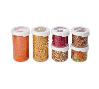 SmartStore Recipientes redondos transparentes para alimentos secos con tapas, juego de 6, sin BPA, aptos para lavavajillas, recipientes de almacenamiento de cocina,
