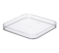 SmartStore Tapa cuadrada | transparente | Organizador de cocina, baño, oficina, despensa, refrigerador | Seguro para alimentos y libre de BPA | 20 x 20 x 2,5 cm