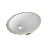 SmartSylva Lavabo de Baño Empotrado Ovalado, 14,75" x 11,5" (Tamaño Interior) Lavabo Ovalado de Porcelana Cerámica Empotrado para Tocador de Baño con Rebosadero, Blanco