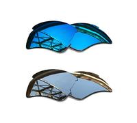 SmartVLT Lentes de repuesto de titanio azul hielo y plateado para Oakley Flak 2.0 XXL OO9488 63 mm