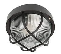 Smartwares BE100Z - Aplique de pared redonda, luz exterior, negra