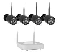 Smartwares CMS-30300 - Juego de 4 cámaras Full HD 1080, HDMI, IP65, visión nocturna, sensor de movimiento, control por aplicación y accesorios, CMS-3080