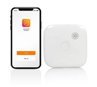 Smartwares Detector de Humo, Sensor 10 Años, Pila Reemplazable 1 Año, Wi-Fi | Alarma sonora 85 dB, App Connected at Home, Botón para prueba, Tacos y tornillos, FSM-12601