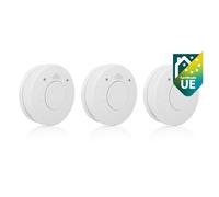 Smartwares Juego de 3 detectores de Humo - 85 DB - Sensor óptico - Batería 10 años - Etiqueta Q - FSM-12503