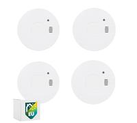 Smartwares Juego de 4 detectores de Humo - Pilas reemplazables con una duración de 5 años - Detección rápida y fiable - 85 dB - FSM-11754