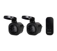 Smartwares Juego de enchufes inalámbricos para exteriores, 2 enchufes, mando a distancia, luces y dispositivos de hasta 3000 W, Plug & Connect