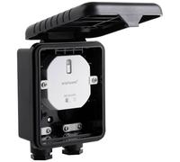 Smartwares - Módulo domótico con caja de conexión para iluminación exterior, compatible con mando a distancia e interruptor inalámbrico, color negro SH4-90451