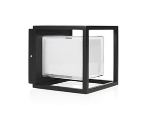 Smartwares OOL-50014 Aplique de exterior de diseño cúbico - 10 W - 800 lm - Luz blanca cálida - Marco negro