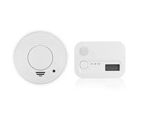 Smartwares Set Detector de Humo y CO, Sensor 10 Años, Pilas Reemplazables | Alarma sonora 85 dB, Botón prueba, Pantalla integrada, Certificación TÜV, Material montaje, FSE-19204