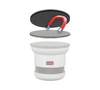 Smartwares Soporte Magnético, Detectores de Humo y Calor, 5 cm | Cinta adhesiva 3M, Instalación en 15 segundos, Sin taladrar, Fabricación en acero, 10.018.33