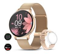 Smartwatch 1.39" llamadas Bluetooth, 120+ deportes, frecuencia card?aca, SpO2, sue?o, calor?as, IP68, Android iOS, oro rosa