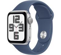 Smartwatch Apple Watch SE (2024) GPS 40mm Aluminio Plata c/ Correa Deportiva Azul Denim - S/M