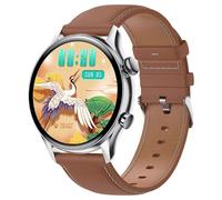 Smartwatch Colmi i30 Prateado com Pulseira de Couro Castanha - Relógio inteligente