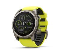 Garmin Fenix 8-51 mm, Solar, Zafiro Titanio con Banda de Silicona de ampiello/Grafito