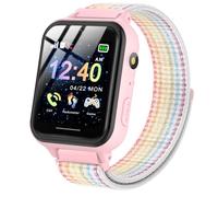 Smartwatch Niños, Reloj Inteligente niño con 10 Juego, podómetro, Cámara, Música, SOS, Linterna, Despertador, Reloj Teléfono con Pantalla Táctil y Protector para Niños y Niñas 3-12 Años (Rosa)