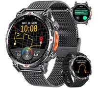 Smartwatch Reloj Inteligente Hombre con GPS: 1.7'' AMOLED Smart Watch con Bluetooth Llamada Brújula 110+Modos Deportivos 3ATM Impermeable Monitor Frecuencia Cardíaca SpO2 Sueño 650mAh Para Android iOS