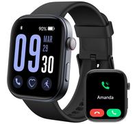 Smartwatch with 1.99" AMOLED, AI Voice Activity Tracker, Bluetooth Calls, Heart Rate/SpO2/Sleep/Stress Monitor (Black)