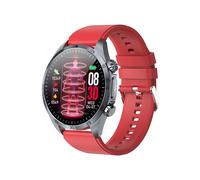 Smartwatch with Bluetooth calls AMOLED display sleep and pulse monitoring ECG oxygen blood pressure and health tracking (Red)
