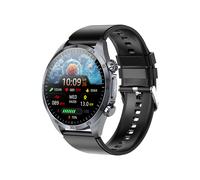 Smartwatch with Bluetooth calls AMOLED display sleep and pulse monitoring ECG oxygen blood pressure and health tracking (Black)