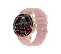 Smartwatch with Bluetooth calls heart rate and blood pressure monitoring weather updates music control and multiple sports modes (Pink)