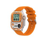 Smartwatch with Bluetooth calls heart rate monitoring automatic notifications always-on display step counter sports tracking (Orange)