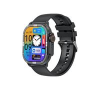 Smartwatch with Bluetooth calls heart rate monitoring automatic notifications always-on display step counter sports tracking (Black)