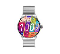 Smartwatch with Bluetooth calls voice control customizable watch faces weather updates music playback and heart rate monitoring (Silver)