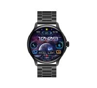 Smartwatch with Bluetooth calls voice control customizable watch faces weather updates music playback and heart rate monitoring (Black)