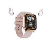 Smartwatch with Earbuds, Bluetooth 2-in-1, Wireless Earbuds, Fitness Tracker, Heart Rate, Sleep Tracker, Waterproof (Pink)
